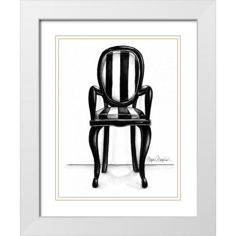 Designer Chair I White Modern Wood Framed Art Print with Double Matting by Meagher, Megan