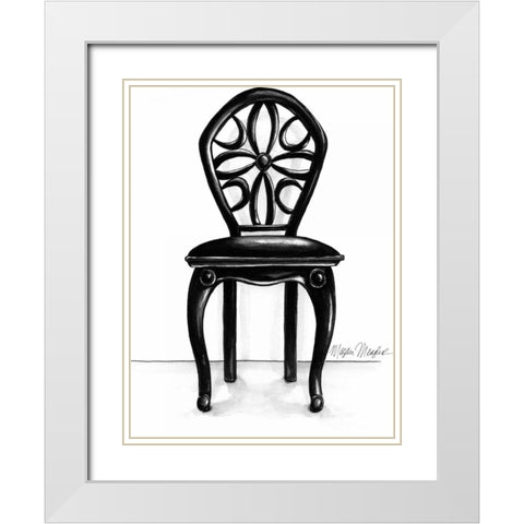 Designer Chair II White Modern Wood Framed Art Print with Double Matting by Meagher, Megan