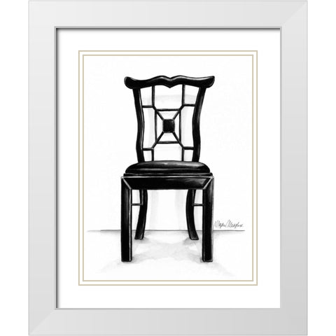 Designer Chair III White Modern Wood Framed Art Print with Double Matting by Meagher, Megan