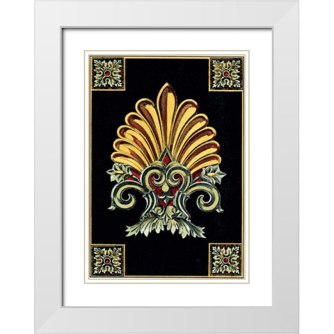 Petite Finial on Black II White Modern Wood Framed Art Print with Double Matting by Vision Studio