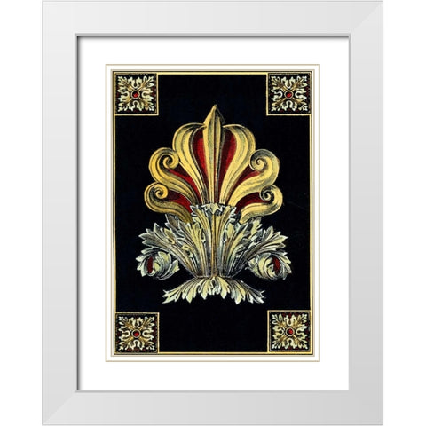 Petite Finial on Black III White Modern Wood Framed Art Print with Double Matting by Vision Studio