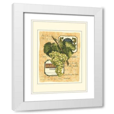 Small White Grapes I White Modern Wood Framed Art Print with Double Matting by Vision Studio