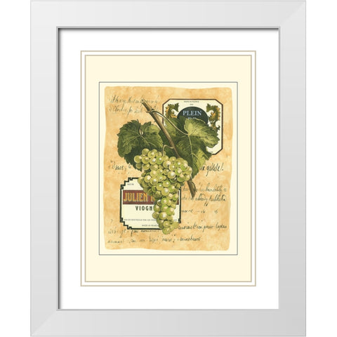 Small White Grapes I White Modern Wood Framed Art Print with Double Matting by Vision Studio