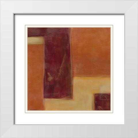 Orange Two-Step I White Modern Wood Framed Art Print with Double Matting by Vess, June Erica