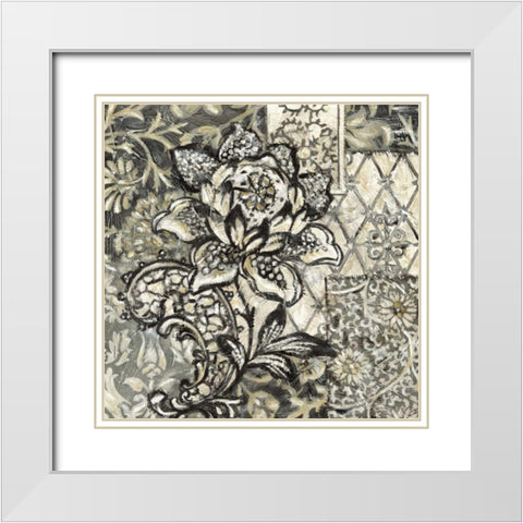 Printed Graphic Chintz II  White Modern Wood Framed Art Print with Double Matting by Zarris, Chariklia