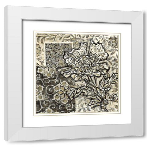 Printed Graphic Chintz III  White Modern Wood Framed Art Print with Double Matting by Zarris, Chariklia