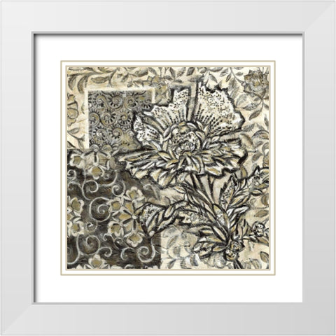 Printed Graphic Chintz III  White Modern Wood Framed Art Print with Double Matting by Zarris, Chariklia