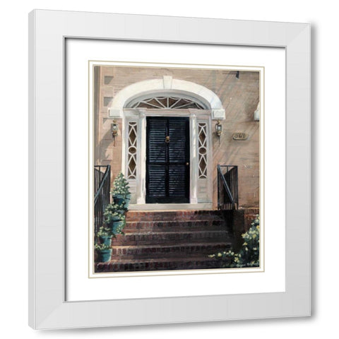 Custom Robinson Street White Modern Wood Framed Art Print with Double Matting by Meagher, Megan