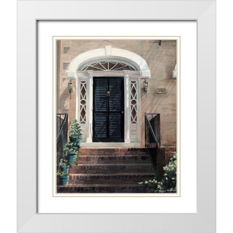 Custom Robinson Street White Modern Wood Framed Art Print with Double Matting by Meagher, Megan