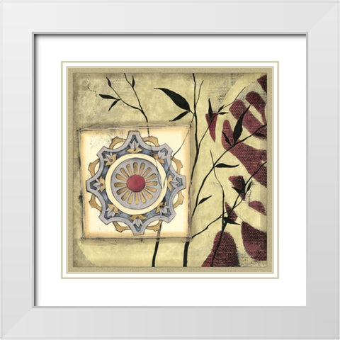 Printed Moonlit Rosette II White Modern Wood Framed Art Print with Double Matting by Goldberger, Jennifer