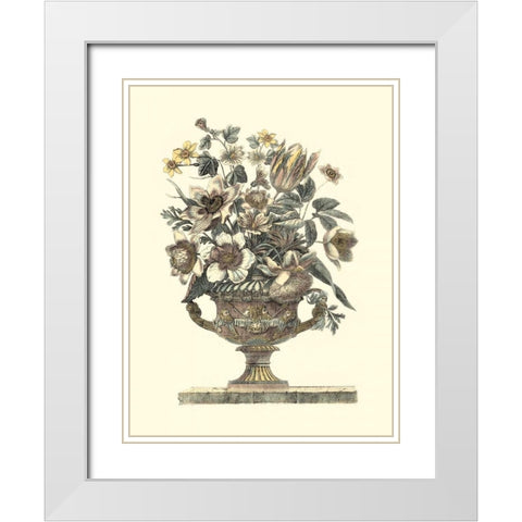 Flowers in an Urn I - Sepia White Modern Wood Framed Art Print with Double Matting by Piranesi, Roy