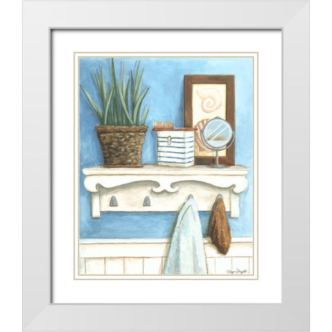 Coastal Bath IV White Modern Wood Framed Art Print with Double Matting by Meagher, Megan