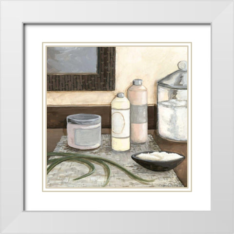 Spa Retreat I White Modern Wood Framed Art Print with Double Matting by Meagher, Megan