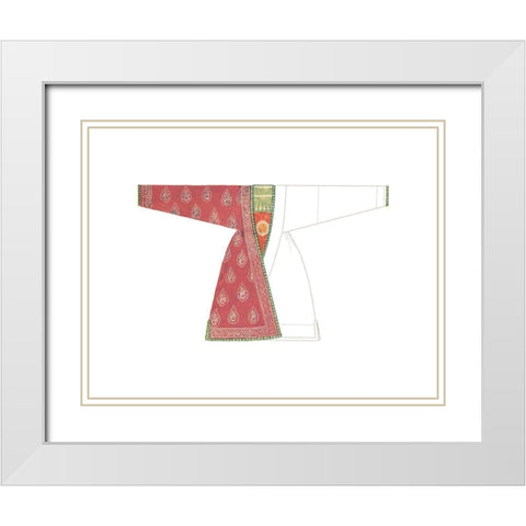 Asian Costume III White Modern Wood Framed Art Print with Double Matting by Vision Studio