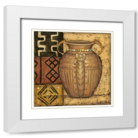 African Earthenware I White Modern Wood Framed Art Print with Double Matting by Zarris, Chariklia