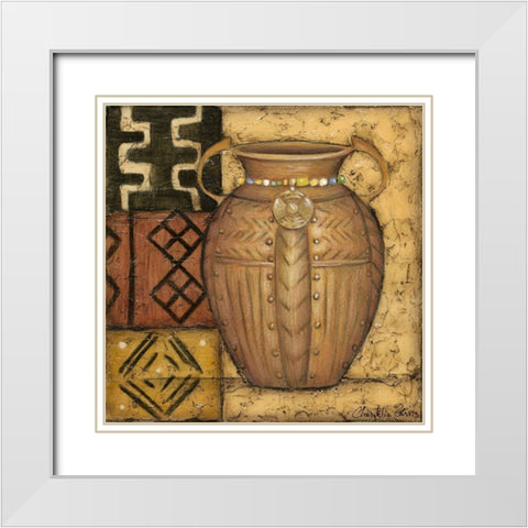 African Earthenware I White Modern Wood Framed Art Print with Double Matting by Zarris, Chariklia