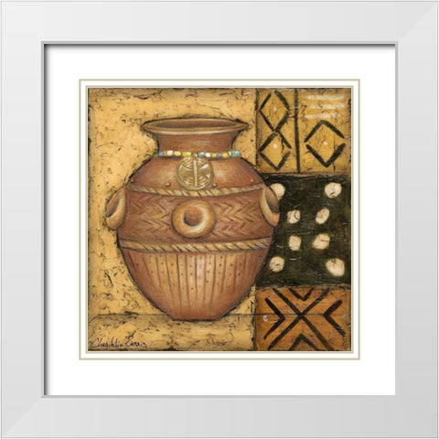 African Earthenware II White Modern Wood Framed Art Print with Double Matting by Zarris, Chariklia