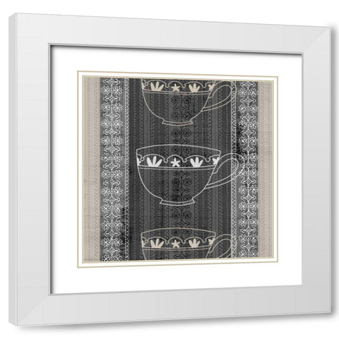 Cup of Tea II White Modern Wood Framed Art Print with Double Matting by Vision Studio