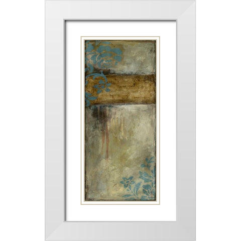 Teal Patina I  White Modern Wood Framed Art Print with Double Matting by Goldberger, Jennifer