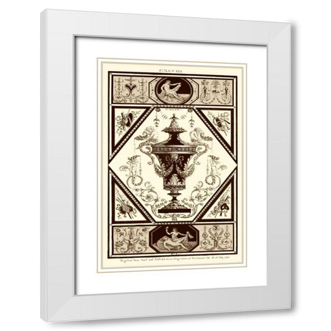 Sepia Pergolesi Urn I White Modern Wood Framed Art Print with Double Matting by Pergolesi, Michel