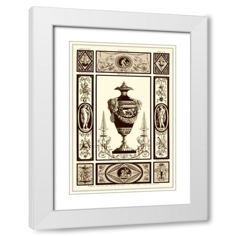 Sepia Pergolesi Urn II White Modern Wood Framed Art Print with Double Matting by Pergolesi, Michel