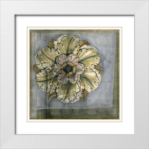 Small Rosette and Damask IV  White Modern Wood Framed Art Print with Double Matting by Goldberger, Jennifer