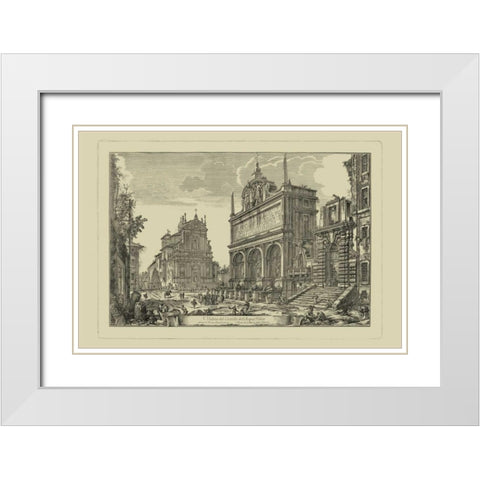 Piranesi View of Rome III White Modern Wood Framed Art Print with Double Matting by Piranesi