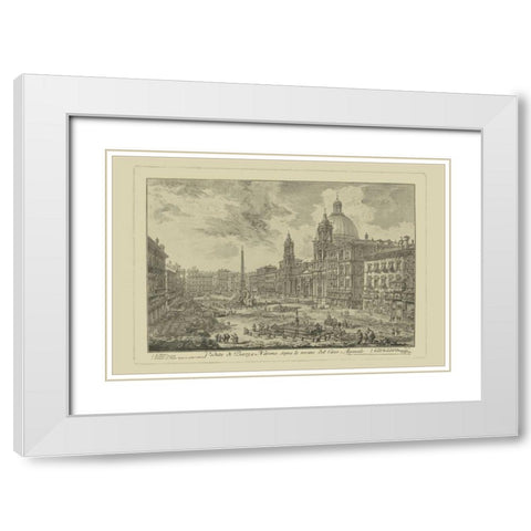 Piranesi View of Rome VI White Modern Wood Framed Art Print with Double Matting by Piranesi