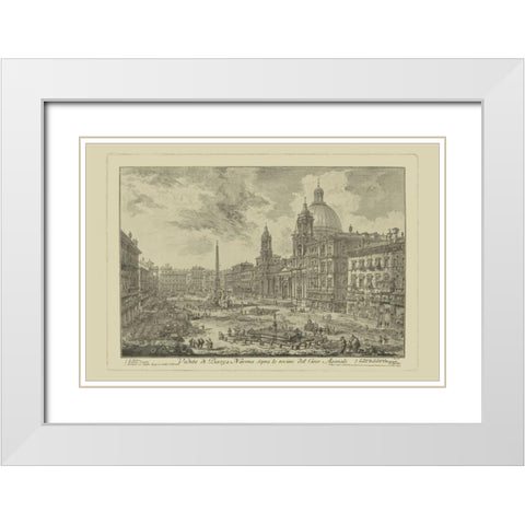 Piranesi View of Rome VI White Modern Wood Framed Art Print with Double Matting by Piranesi