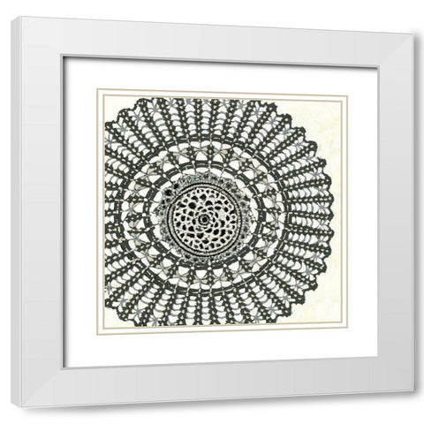 Mini Abstract Rosette II White Modern Wood Framed Art Print with Double Matting by Zarris, Chariklia