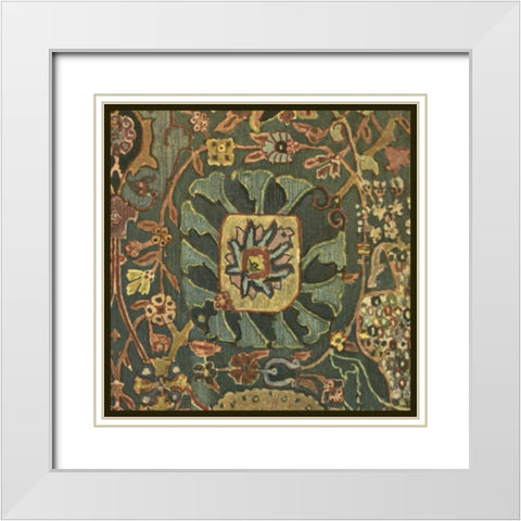 Persian Carpet II White Modern Wood Framed Art Print with Double Matting by Vision Studio