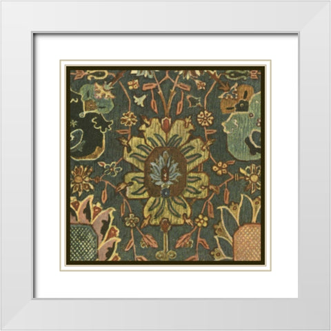 Persian Carpet III White Modern Wood Framed Art Print with Double Matting by Vision Studio