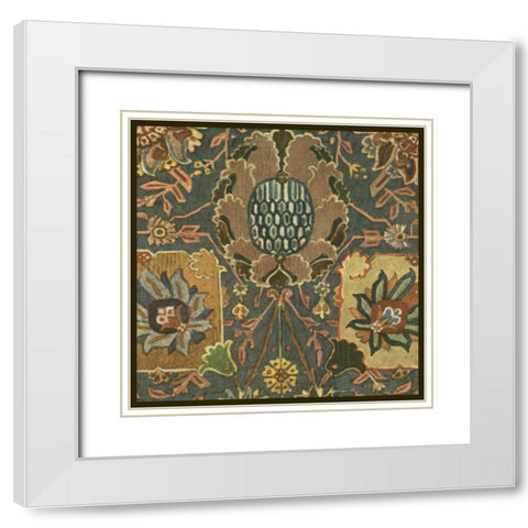 Persian Carpet IV White Modern Wood Framed Art Print with Double Matting by Vision Studio