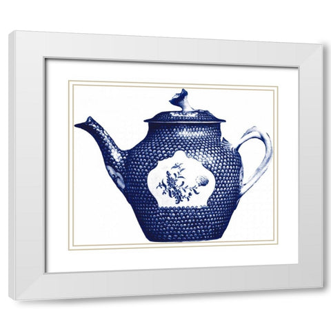 Manor Porcelain in Blue I White Modern Wood Framed Art Print with Double Matting by Ridgefield