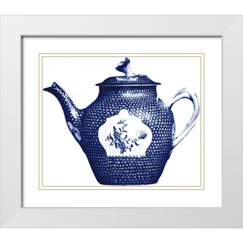Manor Porcelain in Blue I White Modern Wood Framed Art Print with Double Matting by Ridgefield