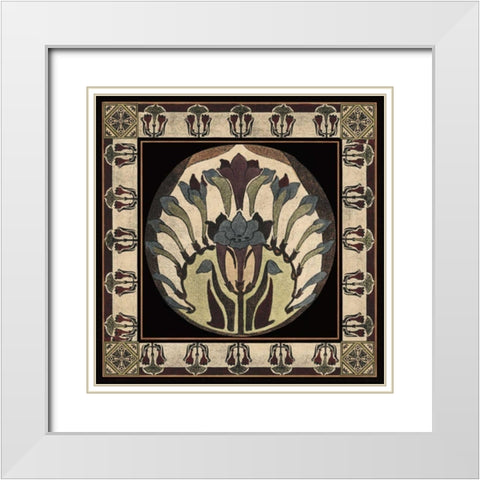 Arts and Crafts Motif III White Modern Wood Framed Art Print with Double Matting by Vision Studio