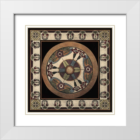 Arts and Crafts Motif IV White Modern Wood Framed Art Print with Double Matting by Vision Studio