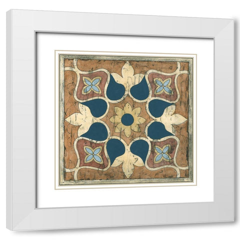 Mini Vintage Woodblock II White Modern Wood Framed Art Print with Double Matting by Zarris, Chariklia