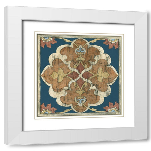 Mini Vintage Woodblock III White Modern Wood Framed Art Print with Double Matting by Zarris, Chariklia