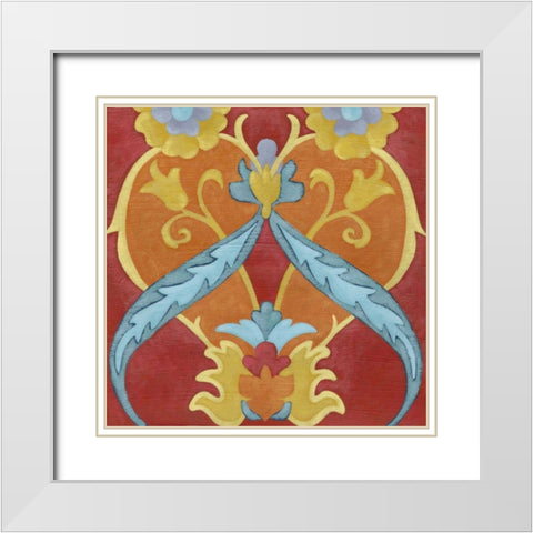 Alhambra Pattern IV White Modern Wood Framed Art Print with Double Matting by Zarris, Chariklia