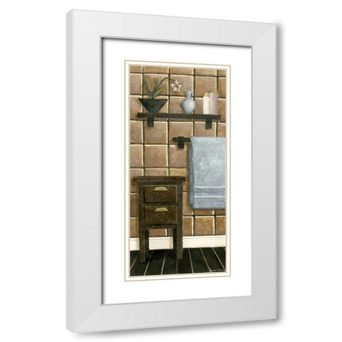 Modern Bath Panel IV White Modern Wood Framed Art Print with Double Matting by Meagher, Megan