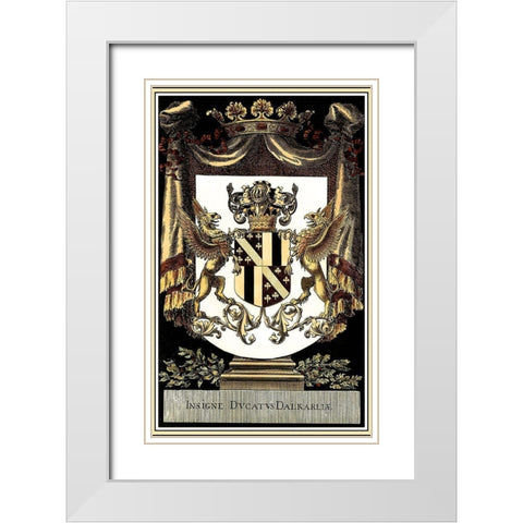 Family Crest I White Modern Wood Framed Art Print with Double Matting by Vision Studio