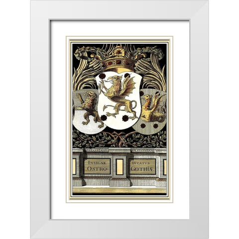 Family Crest II White Modern Wood Framed Art Print with Double Matting by Vision Studio
