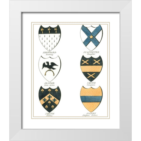 Coat of Arms III White Modern Wood Framed Art Print with Double Matting by Catton