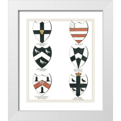 Coat of Arms IV White Modern Wood Framed Art Print with Double Matting by Catton