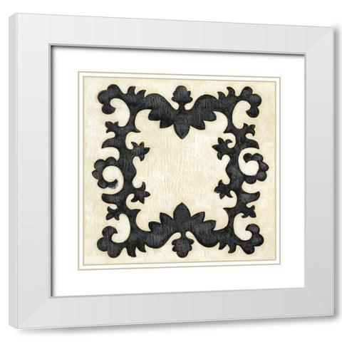 Petite Suzani III White Modern Wood Framed Art Print with Double Matting by Zarris, Chariklia