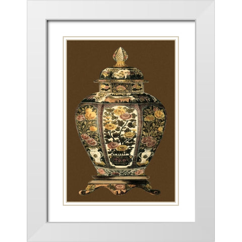 Small Amber Porcelain II White Modern Wood Framed Art Print with Double Matting by Vision Studio