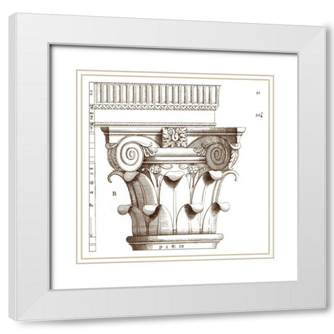 Small Corinthian Detail I White Modern Wood Framed Art Print with Double Matting by Vision Studio