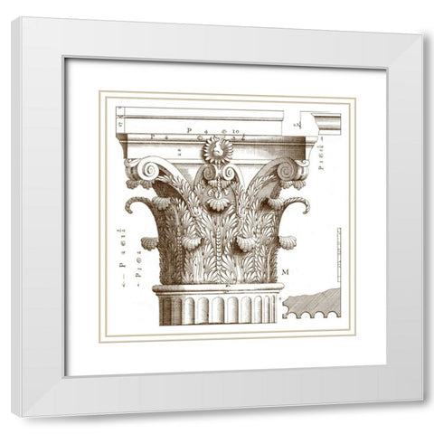 Small Corinthian Detail II White Modern Wood Framed Art Print with Double Matting by Vision Studio