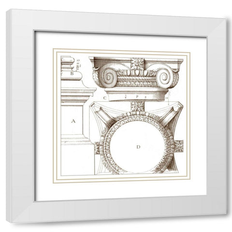 Small Corinthian Detail IV White Modern Wood Framed Art Print with Double Matting by Vision Studio